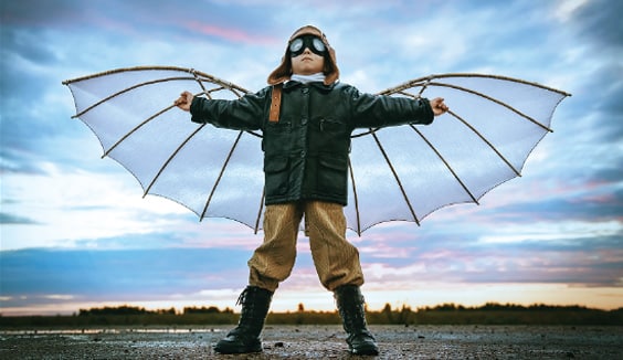kid spreading arms and wings